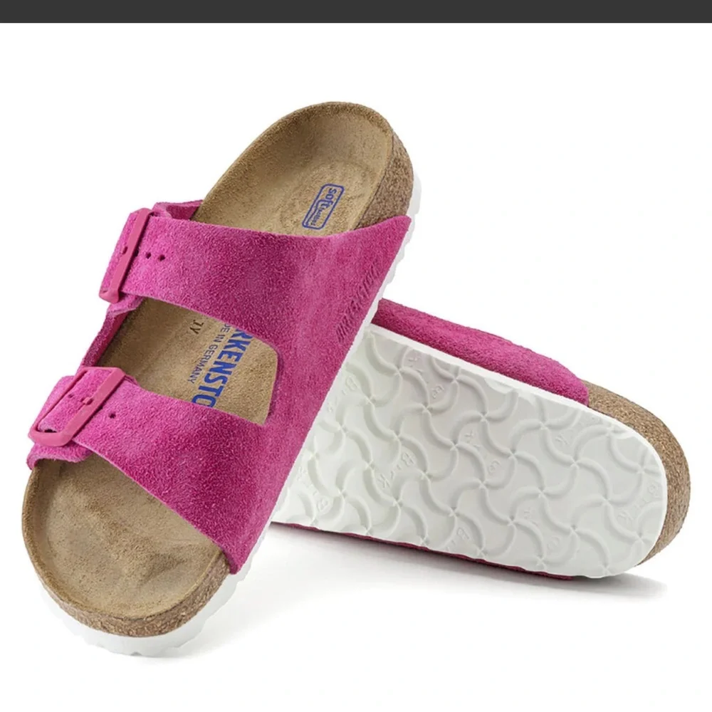 Birkenstock Arizona Suede Soft Footbed - Fuchsia Tulip